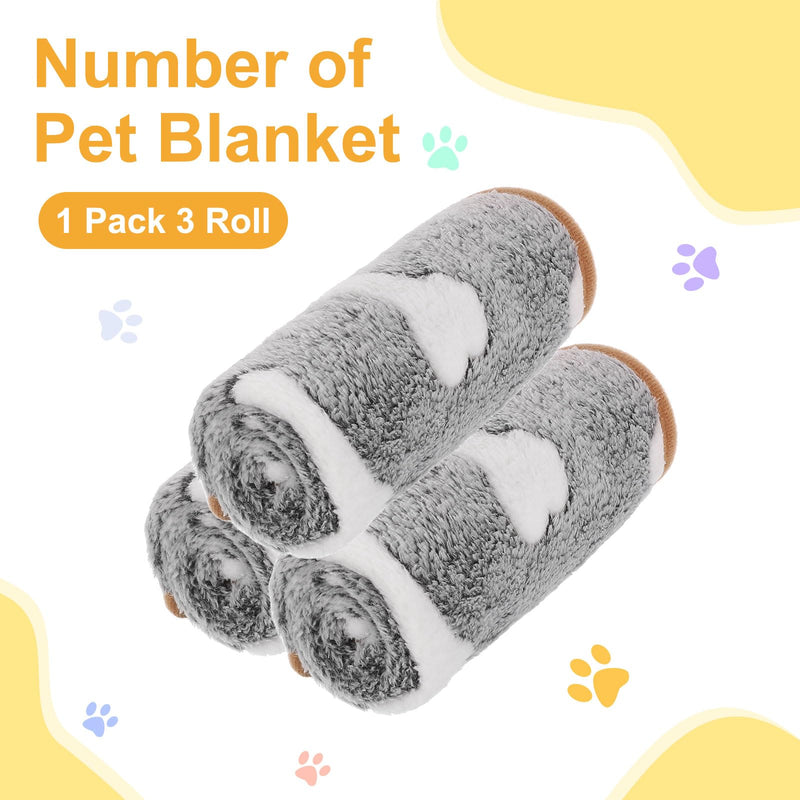 Pet Blanket, Medium Soft Fluffy Flannel Bone Printed Throw Blanket, Scratch Proof Furniture Protector Cover 30x42 Inches, (Gray, 1 Pack 3), Intended for Dog/Cat Gray - PawsPlanet Australia
