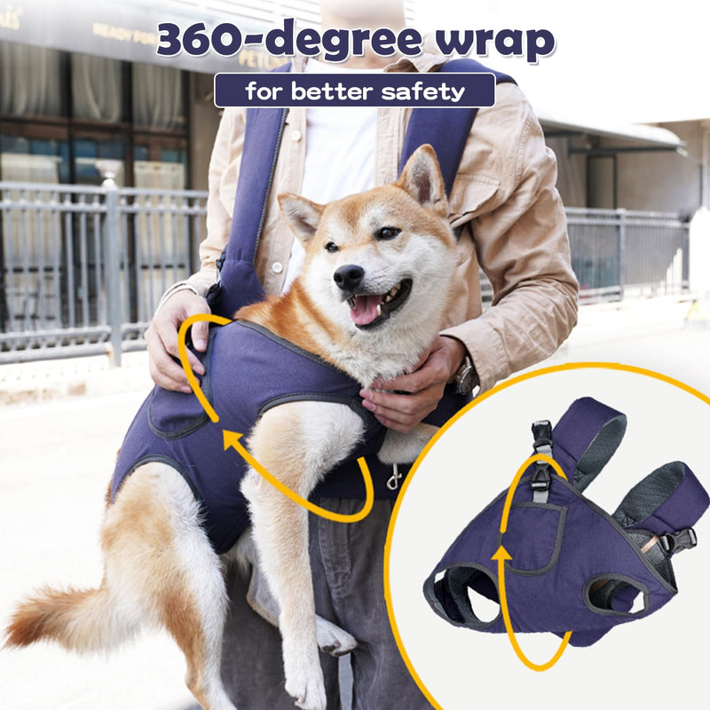 Pet Backpack Carrier, Pet out Backpack for Cat&Dog, Dog Travel Bag with Breathable Mesh, Adjustable Carrier for Small&Medium-sized Pets, Legs-out Easy-Fit Dog Carrier for Traveling, Cycling, Hiking M - PawsPlanet Australia