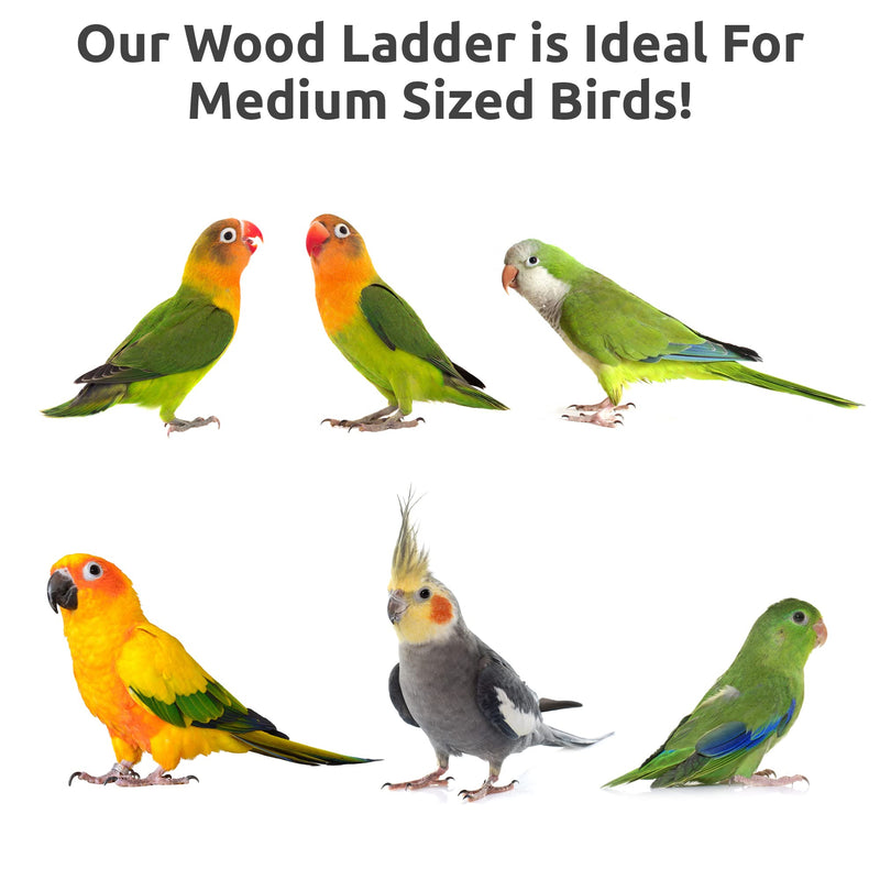 SIMENA Bird Cage Ladder, Parrot Bridge Made of Natural Wood and Rope, Interactive Bird Toy for Small and Medium Sized Birds and Parrots, Parakeets, Cockatiels, Amazon Parrots, Conures etc. Swing Ladder with Rope - PawsPlanet Australia