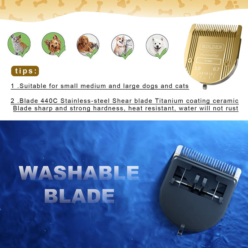 BESTBOMG 5-in-1 Pro Dog Grooming Clipper Replacement Blades Compatible with Arco, Bravura, Chromado, Creativa, Figur and Motion Dog Clippers(#41884-7190)