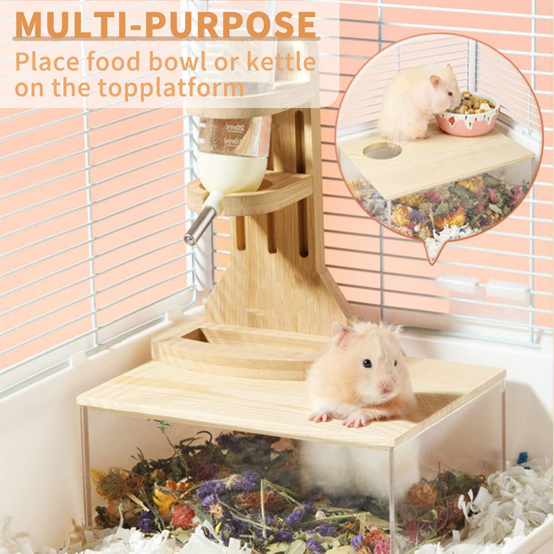 kathson Hamster Sand Bath Box Transparent Acrylic Small Animals Shower Bathtub Guinea Pigs Digging Sand Container Cage Accessories for Lemmings Gerbil Mice Hedgehog Chinchilla (Rectangle) Square