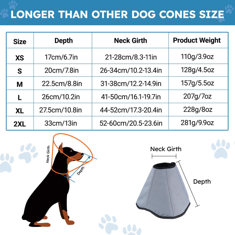 Dog Cone Collar for Dogs After Surgery Extra Long, Adjustable Comfy Dog Elizabethan Pet Collar Cone for Large Dogs Anti-Lick Protective Wound (XL (Neck Girth: 17.3-20.4in)) XL (Neck Girth: 44-52cm) - PawsPlanet Australia