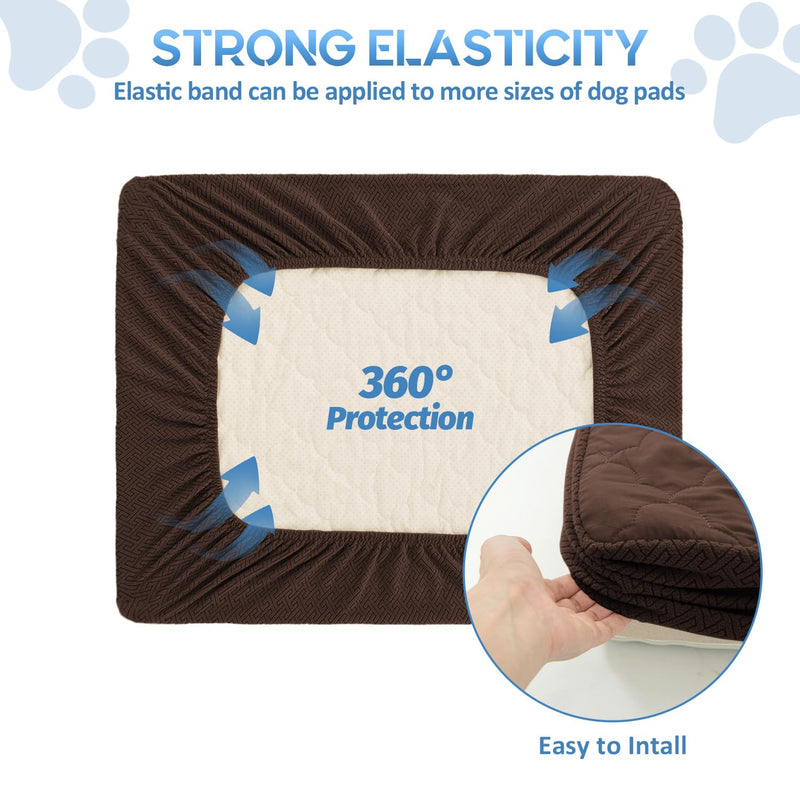 CHHKON Dog Bed Covers Replacement Washable Waterproof Pet Puppy Bed Cover for Dog(Brown,41x29x6 inch) 41x29x6 inch Brown - PawsPlanet Australia