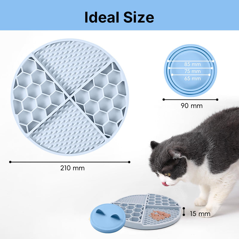 Pet Licking Mat Set with Suction Cups & Can Lid for Dogs and Cats, Food-Grade Silicone Slow Feeding Puzzle Toy, Non-Slip Dog Treat Mat for Anxiety & Boredom Relief (Mint Green) Mint Green - PawsPlanet Australia