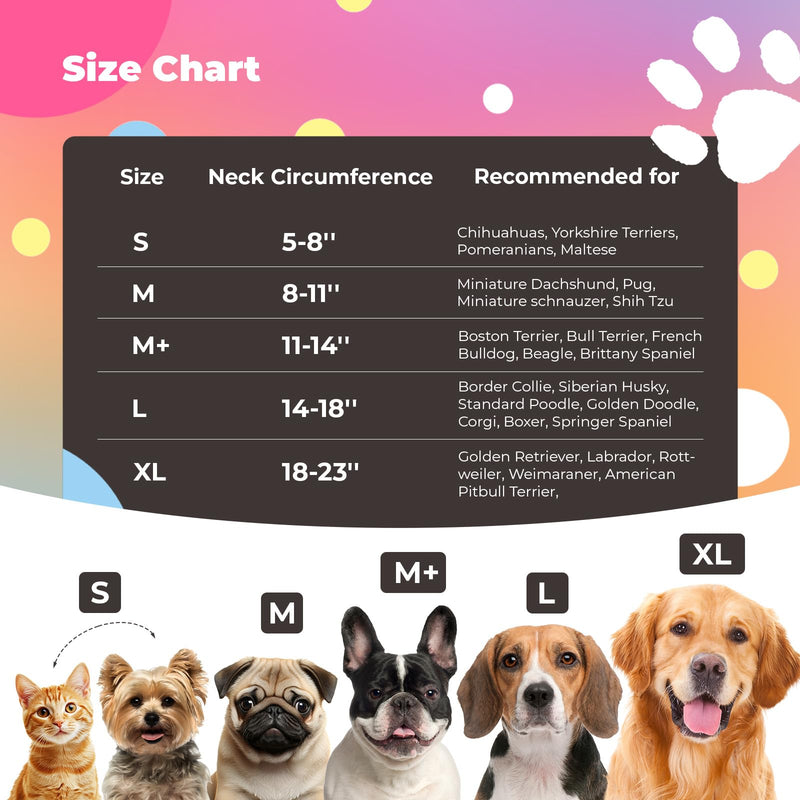 Dog Cone, Uadonile Inflatable Dog Cone Collar for Dogs and Cats, Dog Neck Collar Recovery E-Collar Alternative After Surgery, Elizabethan Collar for Dogs Recovery(Tie-dye Pink Blue, S) - PawsPlanet Australia