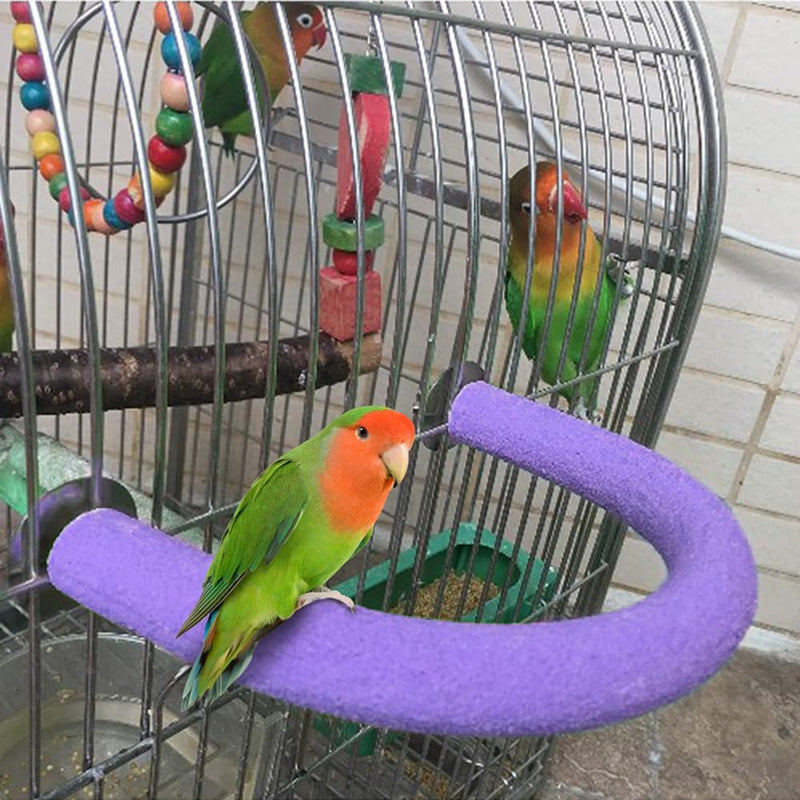 2Pcs 6.1Inch Purple U Shape Rough-surfaced Sands Stick Bird Perches Bird Cage Perches Toy for Regular to Large Bird Amazon, Grey Parrots, Parakeets,Macaw 6.1'X2 Purple - PawsPlanet Australia