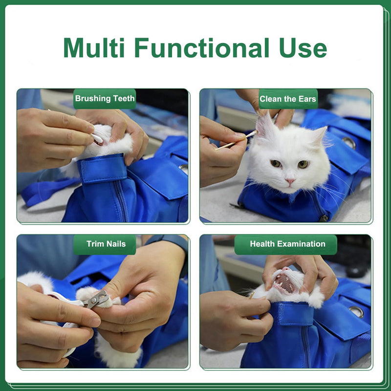 HDKUW Cat Grooming Bag,Foldable Travel Carrier for Cats,Anti-Bite Anti-Scratch Cat Grooming Restraint Bag,Pet Carrier for Administering Eye Drops,Ear Cleaner,Clipping Nails Yellow S 8.6"(W) * 12.5"(L) - PawsPlanet Australia