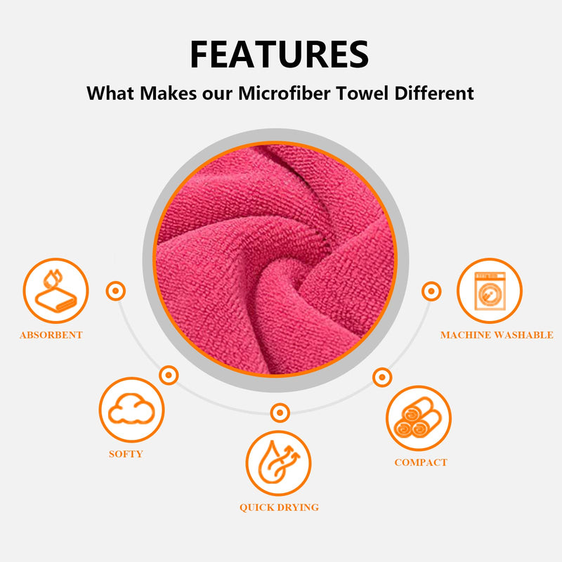 Morezi Dog Bathrobe Towel, Dry Fast Dog Bag, Microfibre Fast Drying Super Absorbent Pet Dog Cat Bath Robe Towel - Red - XSmall X-Small (45x34cm)
