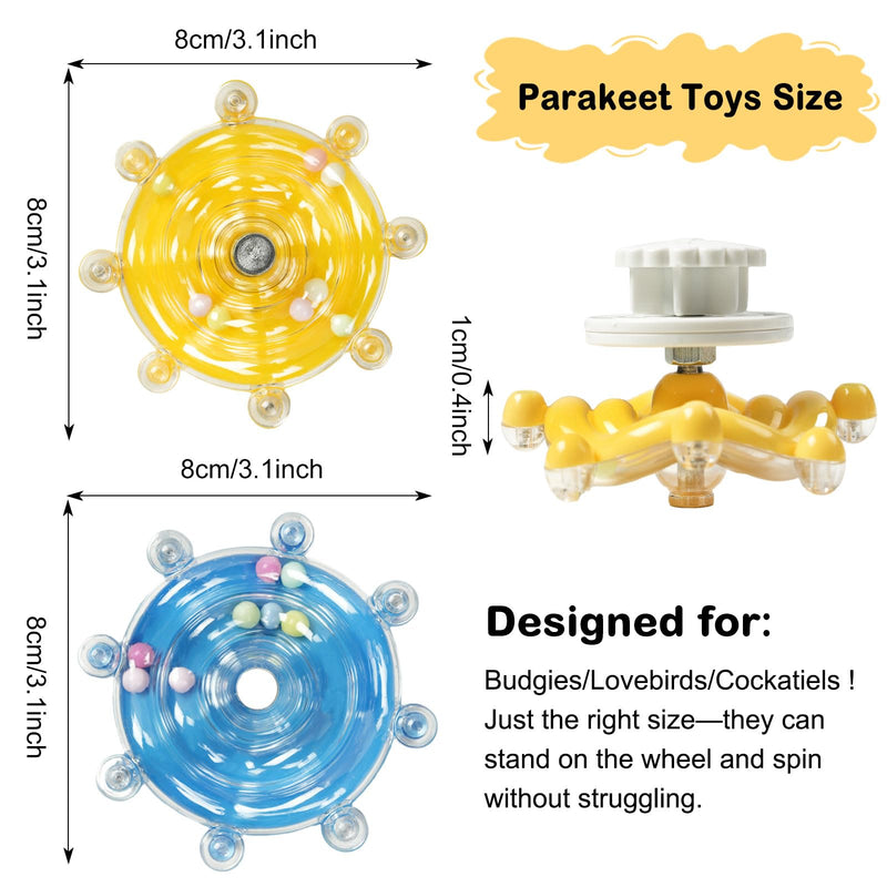 Cockatiel Toys Bird Toys for Parakeets, Flappy Bird Toy with Spinning Wheel & Chewable Bells, Interactive Bird Foraging Toys for Budgies/Lovebirds/Small Birds - PawsPlanet Australia