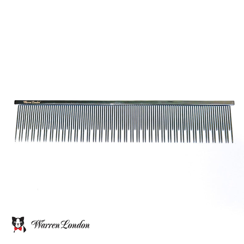 Warren London Carding Cat Comb | 7.5 inches made with Copper | Rounded Tips Prevent Irritation | Dual Tooth Design for Short & Long Hair removes Mats and Tangles