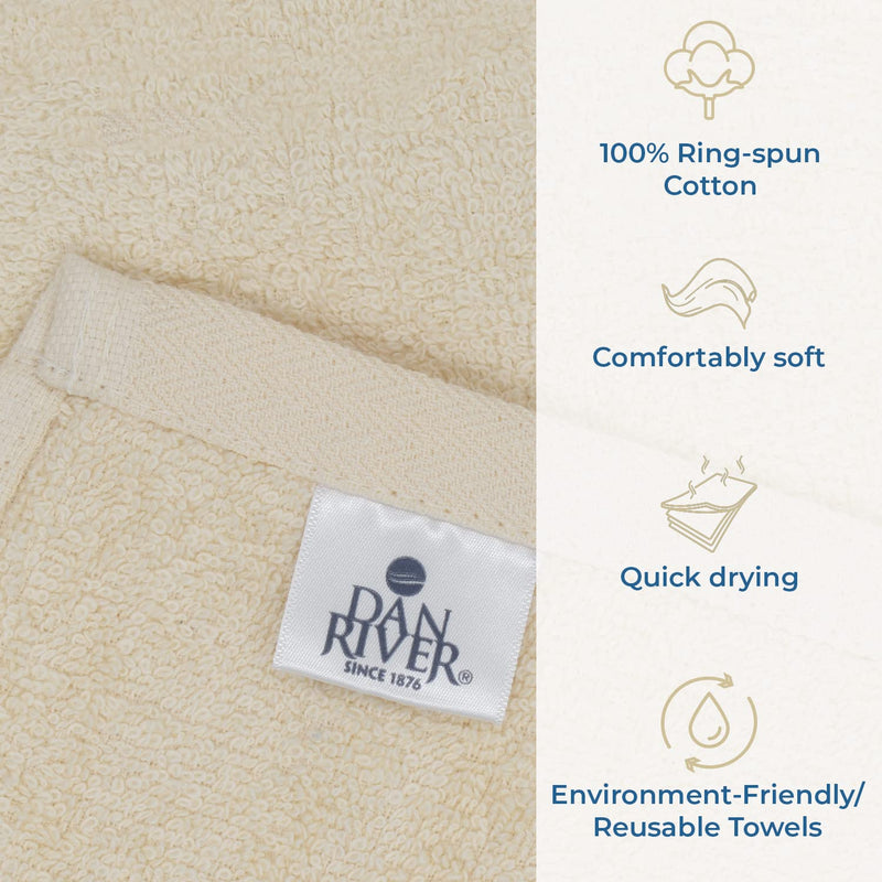 DAN RIVER 100% Cotton Dog Bath Towel Ultra Soft 450 GSM Super Absorbent Quick Drying Paw Embroidered Pattern and Lint-Free Cat, Puppy & Pet Grooming Towel | 20x40 inches | Cat Hair, Short Bread Shortbread - PawsPlanet Australia
