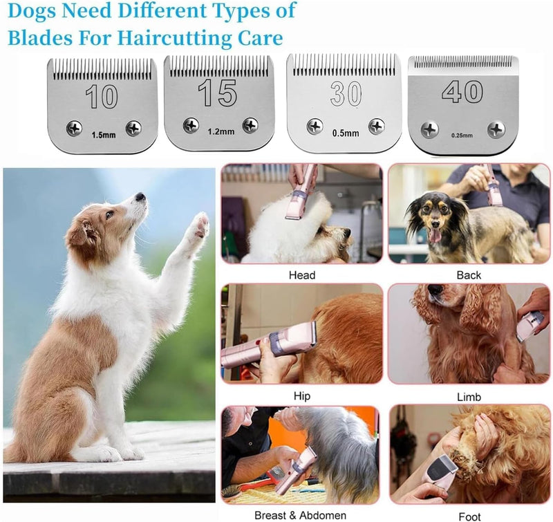size 40/10 Detachable Pet Dog grooming Ceramic Blades Compatible with Oster A5,Wahl KM10 Series clipper,Cut Length 1/100 to 1/16 in,2 Count 10/40 - PawsPlanet Australia