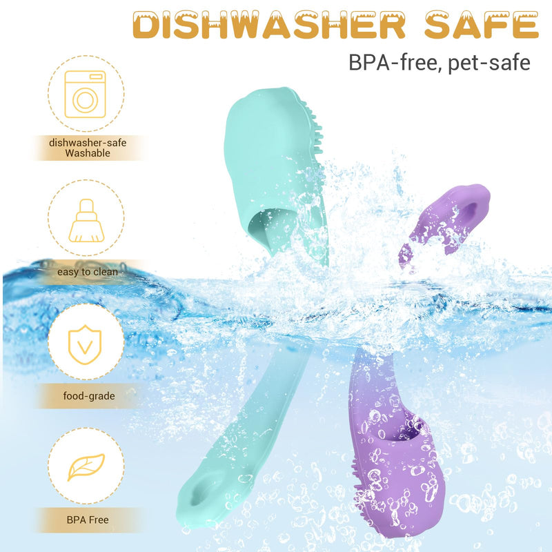 4 Pack Dog Finger Toothbrush Small Breed, Silicone Dog and Cat Finger Toothbrush Kit Food Grade, Easily Clean Teeth Dirt