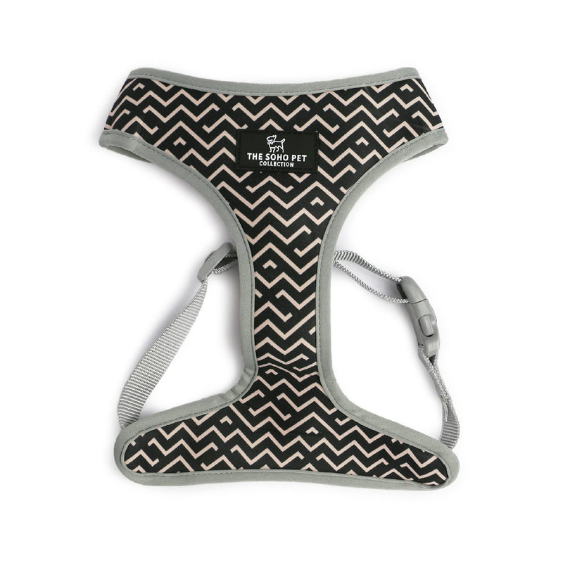 Ancol Dog Reversible Harness Dalmatian/Zigzag Patterned - Comfortable Weatherproof Pet Accessory - Lightweight Fashionable Puppy Outfit - Large L