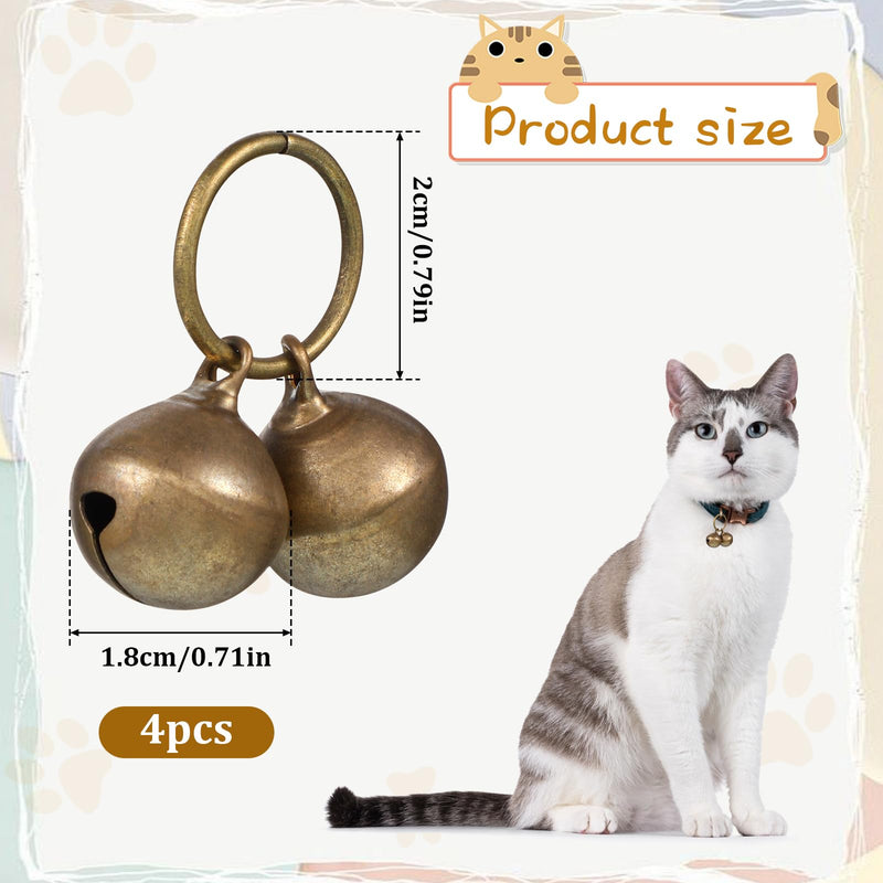 4 Pcs Dog Collar Bells, Bells for Cat Collars, Pet Training Bell, Copper Bell, Loud Charms for Dogs and Cats, Pet Pendant Accessories, Anti-Lost - PawsPlanet Australia