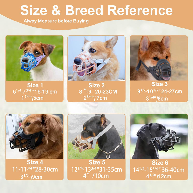 Dog Muzzle, Basket Muzzle Anti Biting Chewing, Sturdy Lightweight Muzzle Allows Panting Drinking, Cage Muzzle for Small Medium Large Dogs(Orange) (3 (Snout 9½-10½")) 3 (Snout 9½-10½") - PawsPlanet Australia