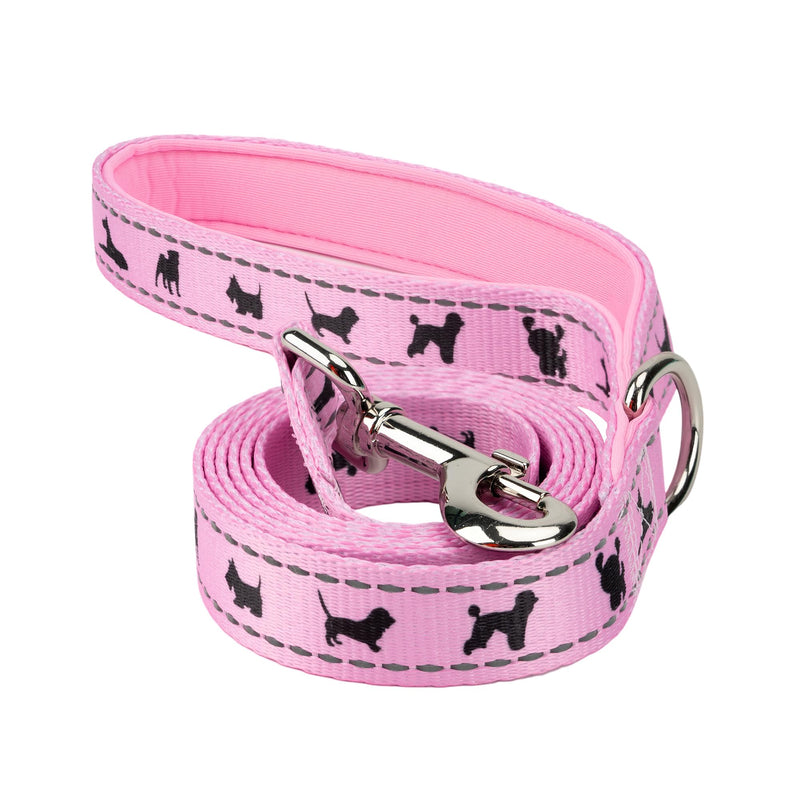EcoBark Dog Leash - Soft & Reflective Comfort Training Leashes with Padded Handle - Safe, Strong, & for Small, Medium or Large Dogs (Baby Pink) 5 ft x 3/4 in - Narrow Width Baby Pink - PawsPlanet Australia