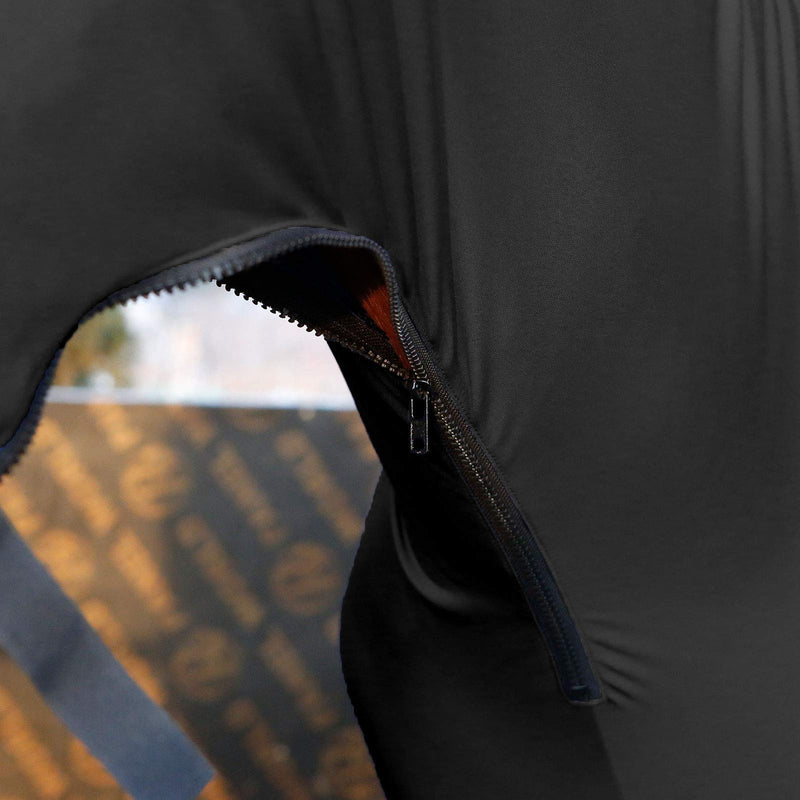 Harrison Howard Stretch Horse Slinky Hood All-Covered Comfortable Horse Sleazy Neck with Zipper -Black L Black Large - PawsPlanet Australia