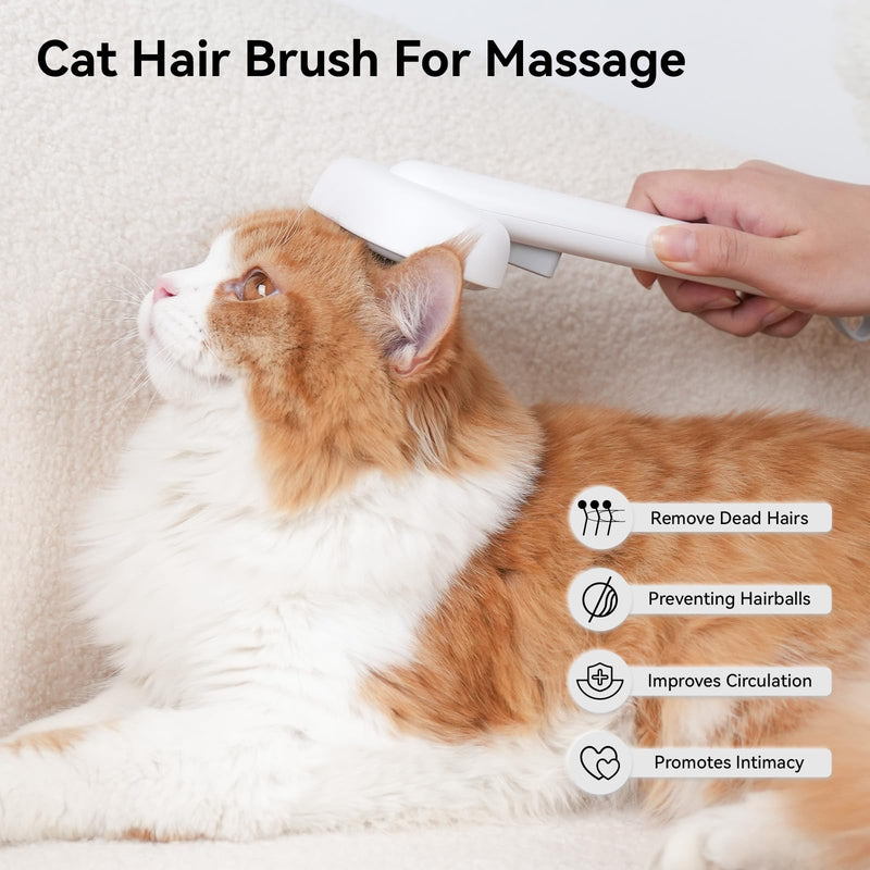 Aumuca Cat Brush for Shedding, Cat Brushes for Indoor Cats, Cat Brush for Long or Short Haired Cats, Cat Grooming Brush Cat Comb for Kitten Rabbit Massage Removes Loose Fur White - PawsPlanet Australia