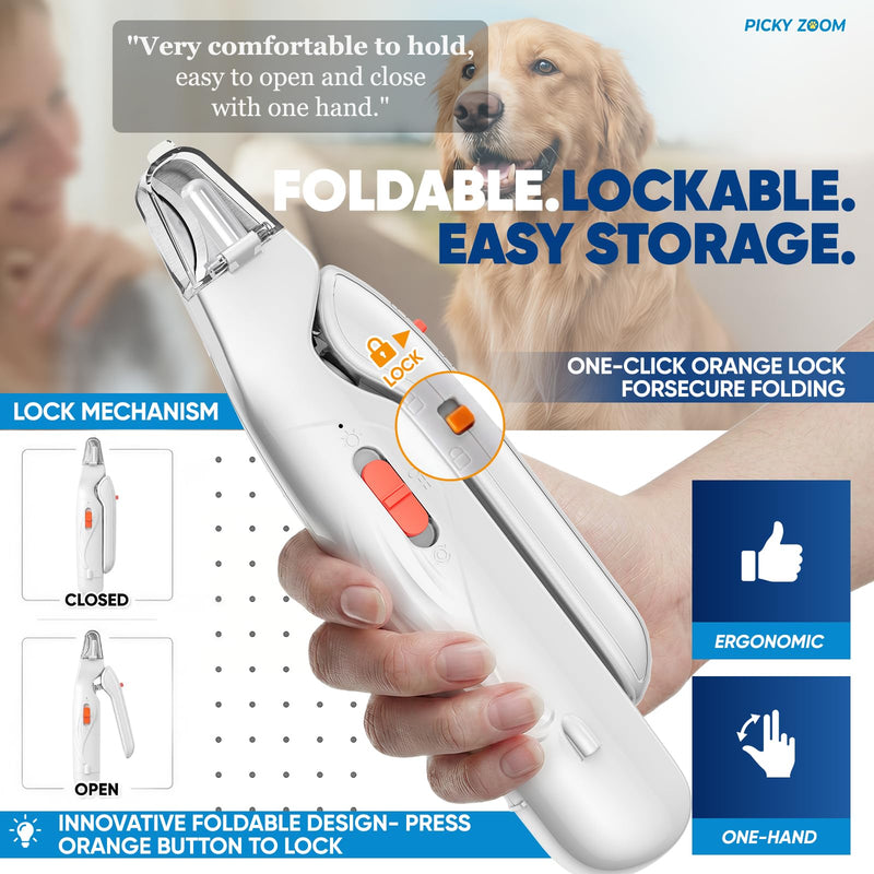 2-in-1 Dog & Cat Nail Clippers and Grinder with Light – Upgraded Safety Guard to Avoid Overcutting, Sharp Blade, Painless Quiet Pet Nail Claw Trimmers, Professional Grooming Tool for Large Small Pets White - PawsPlanet Australia