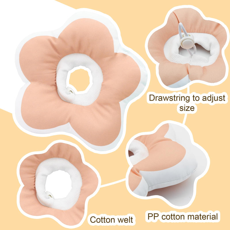 Cute Flower Cone, Anti-Splashing Water Soft E Collar for Cats After Surgery, Neck Pillow for Cozy Sleep and Anti-Licking, Donut Cone for Cats/Puppies to Take Photos (Pink, S) Pink