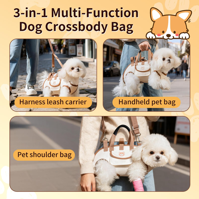 Puppy Sling Carrier Dog Lift Harness, Full Body Lift Harness for Small Dogs and Cats, Adjustable Breathable Vest Straps Portable Pet Carrier Backpack, Hands Free for Pets Cats Outdoor Travel (M) M - PawsPlanet Australia