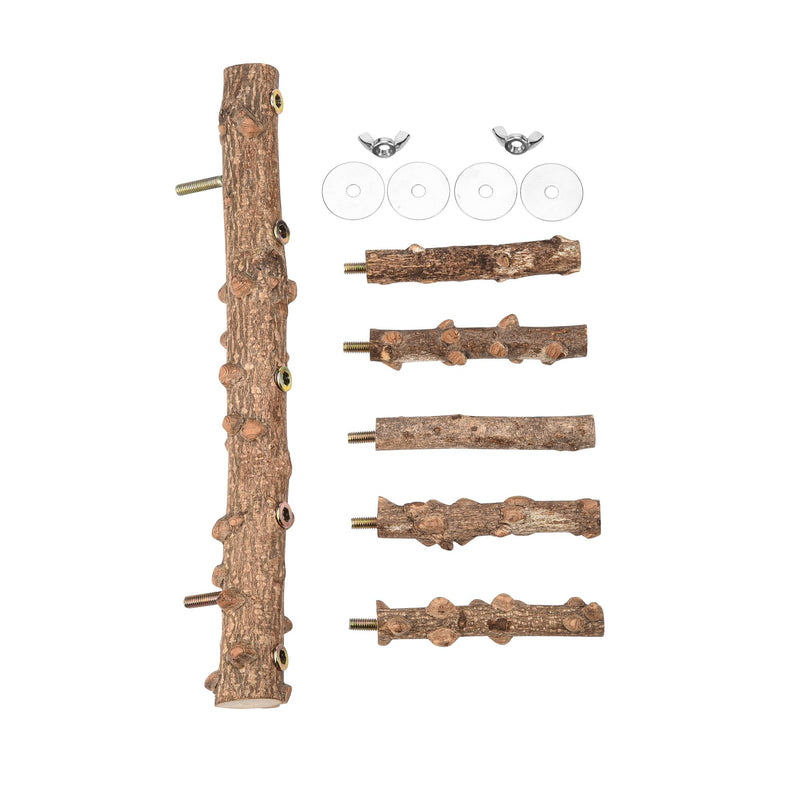 Mogoko Bird Ladder Perch for Cage, Natural Wood Bird Parrot Perch Stand Parrot Perch Bridge Climbing Chewing Toys for Small Medium Animal - PawsPlanet Australia