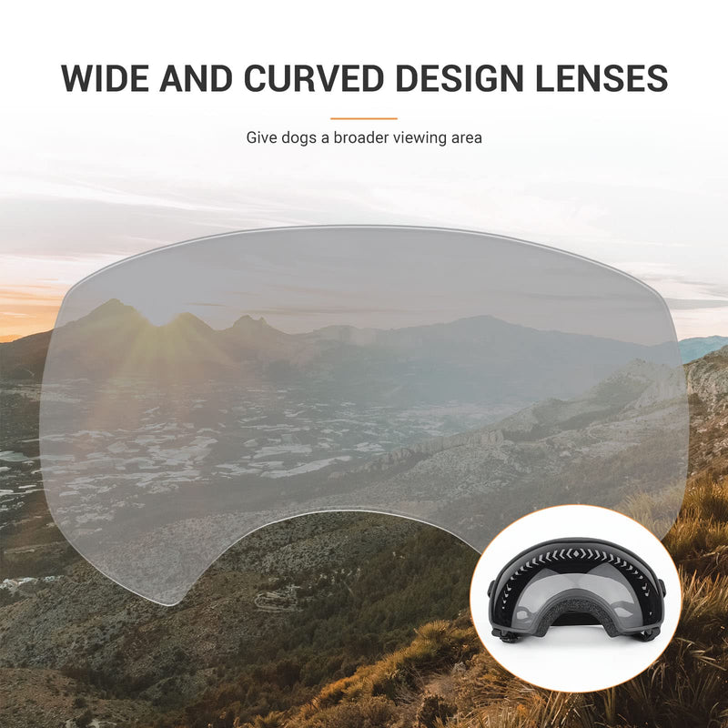 PETLESO Dog Goggles for Large Breed, Dog Sunglasses Medium Large Breed Wide View Pet Eye Protection with Adjustable Straps for Driving Riding Hiking, Black Lens - PawsPlanet Australia