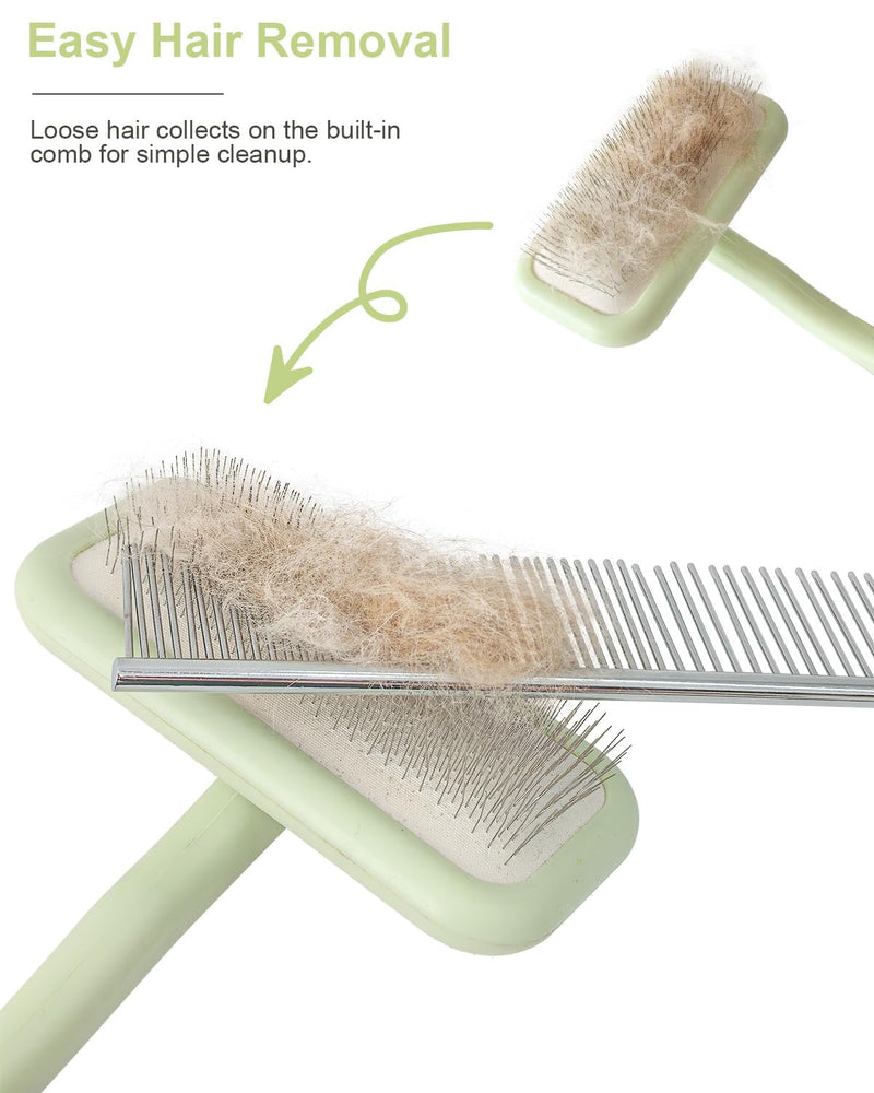 Slicker Dog Grooming Brush,Puppy Brushes for Short or Medium Haired Dog, Suitable for Removing Loose Hair, Tangles, and Knots, Best for Cockapoo, Poodle, Cat