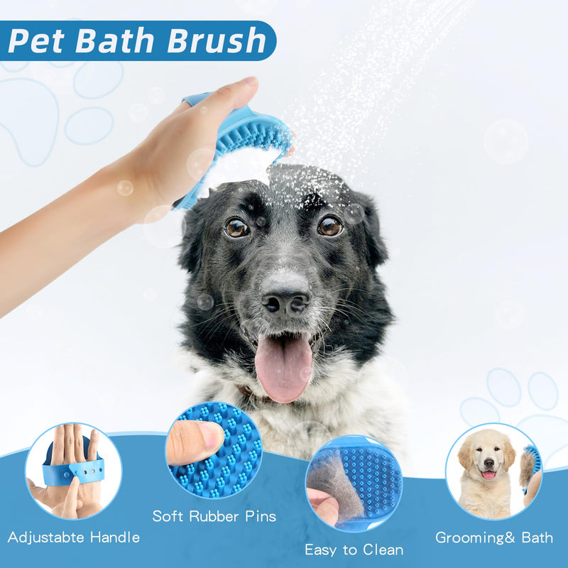6 Pack Dog Grooming Kit Dogs Brush-Slicker Brushes, Double Sided Shedding Brush, Nail Clipper with Nail File, Flea Comb for Pet, Bath Brushes for Cat 6Pcs