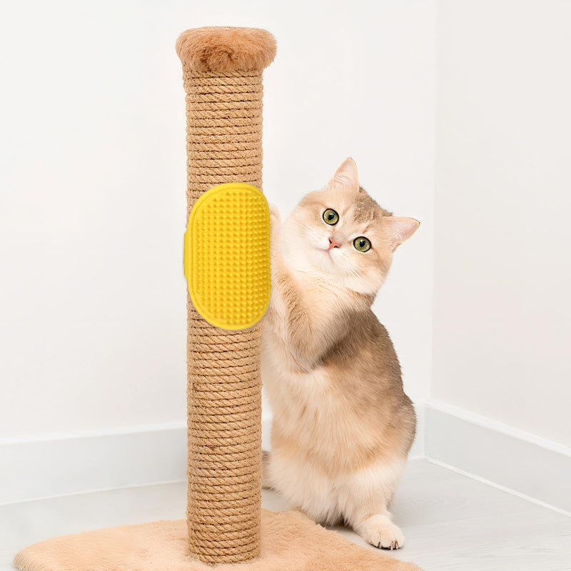 4 Pcs Silicone Grooming Strap Pad for Cats, Adjustable Rubber Cat Self Groomer Corner Scratcher, Cat Face Scratchers Massager for Long Short Hair, Self Grooming Cats Brush Rubbing Post Accessories 2pcs Yellow, 2pcs Green - PawsPlanet Australia