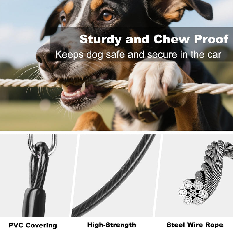 Dog Seat Belt for Car,Chew Proof Dog Car Seat Belt,2 in 1 Car Harness for Dogs Safety Seat Belt,Heavy Duty Pet Seat Belt for Medium & Large Dogs Chewer Black - PawsPlanet Australia