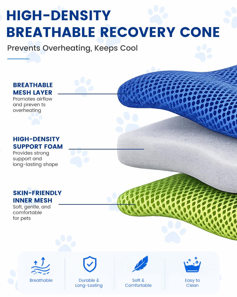 Dog Recovery Collar for Dogs After Surgery – Soft Breathable Dog Cone Collar, Lightweight Elizabethan Collar Alternative for Wound Healing, Anti Licking, Comfortable Sleep & Daily Eating,S S