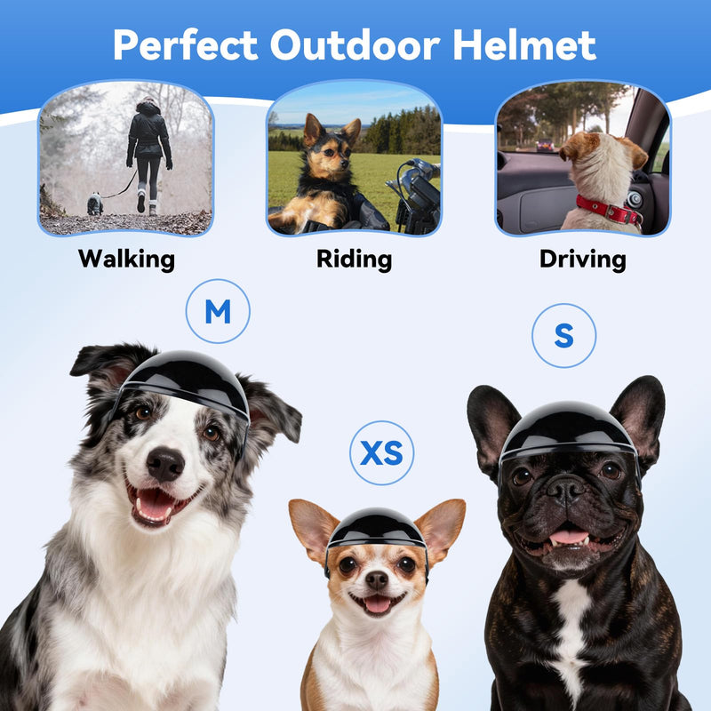 LESYPET Dog Helmet for Medium Dogs, Dog Motorcycle Helmet with Ear Hole Design, Adjustable Dogs Hat for Outdoor Riding, Medium M - PawsPlanet Australia
