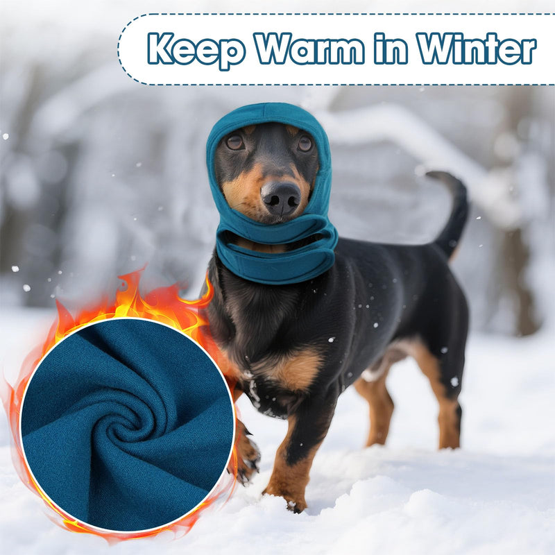 IECOii Dog Snood Ear Protector,Adjustable Ear Wrap for Dogs,Soft Dog Ears Head Covers for Noise Reduction & Anxiety Relief,DogsEar Flap Wrap for Ears Hematoma Grooming Firework Force Drying,Blue,S Small（Neck circumference:11.8") Blue