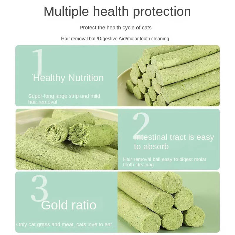 New Cat Grass Teething Stick,18PCS Cat Grass Chew Sticks,Cat Teeth Cleaning, Cat Grass Sticks, Cat Grass Chew Sticks Molar Rod for Cat Indoor,for Hairball Removal - PawsPlanet Australia