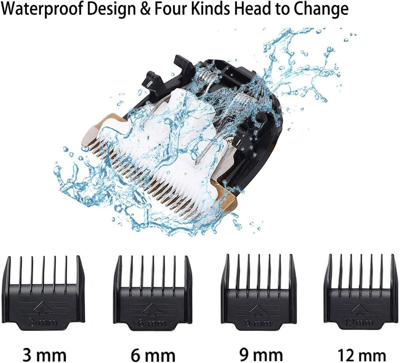 Dog Clippers for Grooming for Thick Heavy Coats/Low Noise Rechargeable Cordless Pet Shaver with Stainless Steel Blade/Waterproof Dog Shaver for Dogs Pets