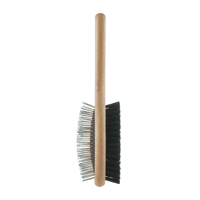 Mikki Bamboo Combi Brush, for Grooming Dog, Cat, Puppy with Smooth Short and Medium Hair Coats, Handmade from Natural Sustainable Bamboo, Large, brown L (Pack of 1) Single