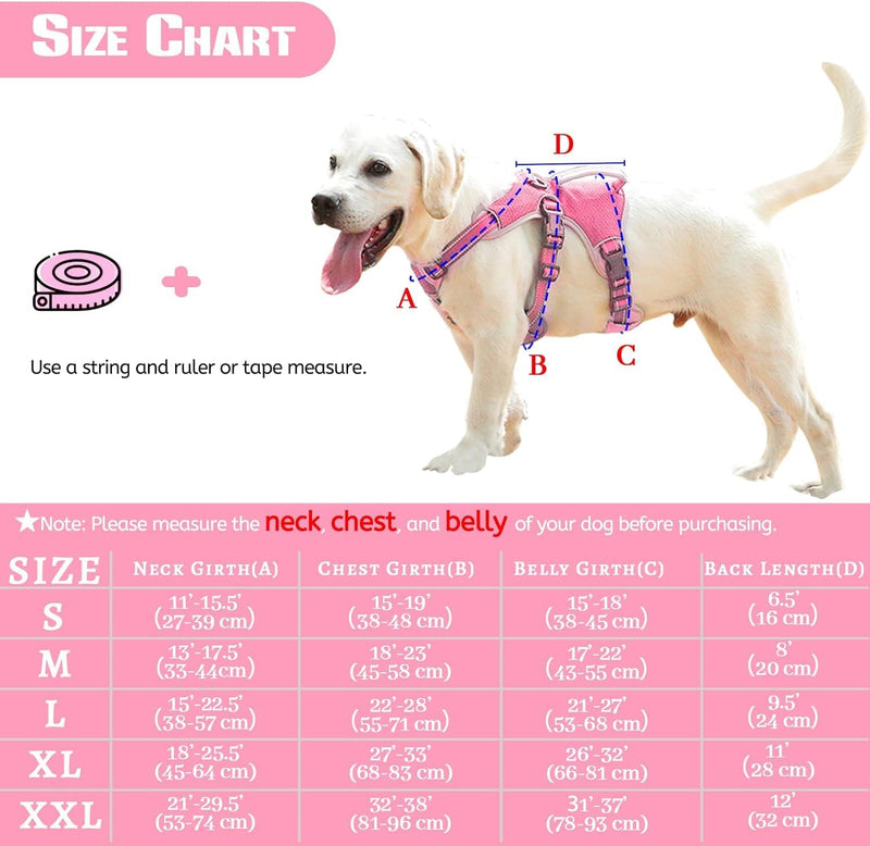 BELPRO Multi-Use Support Dog Harness, Escape Proof No Pull Reflective Adjustable Vest with Durable Handle, Dog Walking Harness for Big/Active Dogs (Pink, L) Pink L (Pack of 1) - PawsPlanet Australia