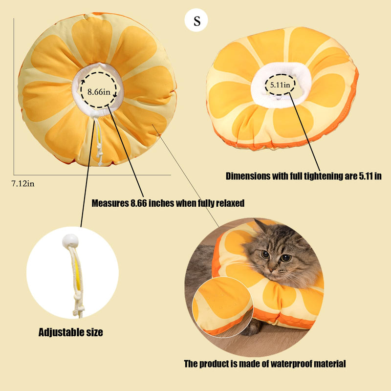 Cat Recovery Soft Collar.Waterproof Soft Recovery Cone Collar. Anti-bite and Anti-Lick Wound Healing Safe Adjustable Elizabethan Collar.(S) S Yellow - PawsPlanet Australia