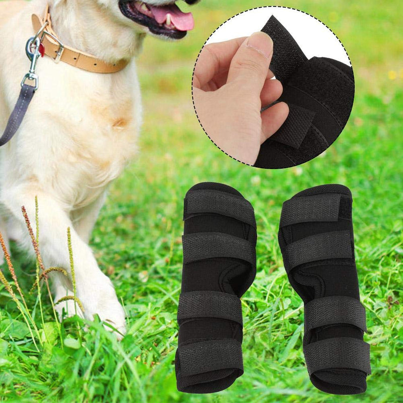1 Pair Dog Rear Leg Brace Canine Hock Joint Brace Hind Leg Wrap Pet Surgical Injury Bandage for Wound Injury and Sprain Healing of Arthritis(Black, L)