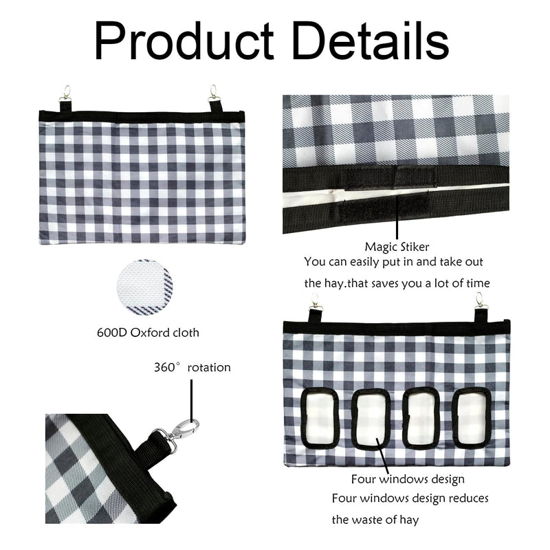 Rabbit Hay Feeder Bag, Guinea Pig Hay Feeder Storage, Rabbit Hay Bag, Guinea Pig Hay Feeder,18in X11 in Small Animal Feeder Bag,600D Oxford Cloth Fabric, 4 Holes Guinea Pig Hay Navy blue - PawsPlanet Australia