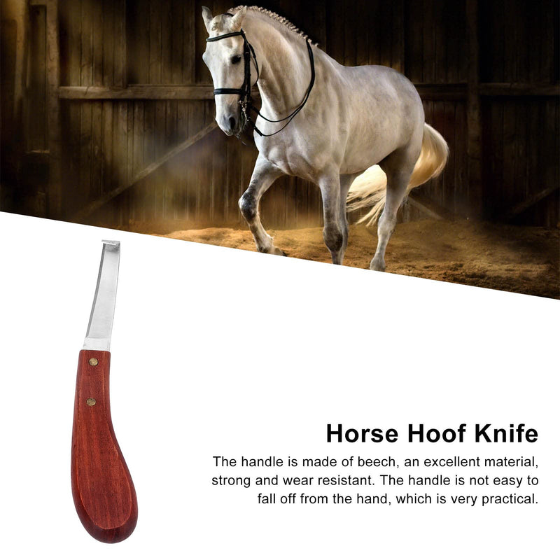 Right Handed Horse Hoof Knife, Curved Stainless Steel Trimming Tool Ergonomic Wooden Handle for Farrier Stable single right hand