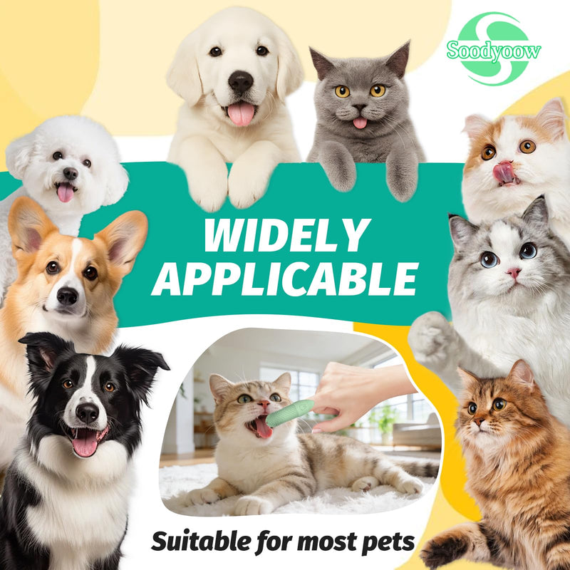 2 Pcs Silicone Finger Toothbrush for Dogs, 360° Flexible Control & Gentle Safe Cleaning, Effortless Plaque Removal for Hard-to-Reach Molars & Daily Oral Hygiene, Perfect for Dogs & Cat