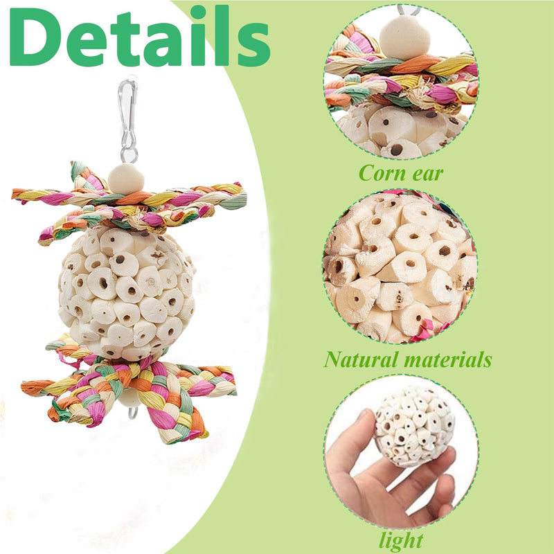 Bird Toys, Natural Sola Balls Parrot Foraging Chew Toys Hanging Cage Accessories for Conure Cockatiel Parrot Lovebird Budgie