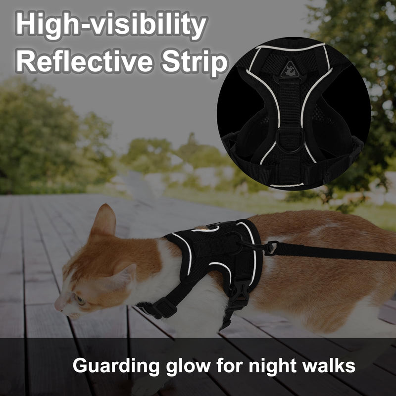Cat Harness and Leash, Reflective Cat Harness Escape Proof for Walking, Adjustable Kitten Harness and Leash Set, 4 Buckles Easy Control Breathable Cat Vest Harness for All Types of Cats Medium Hot Pink - PawsPlanet Australia