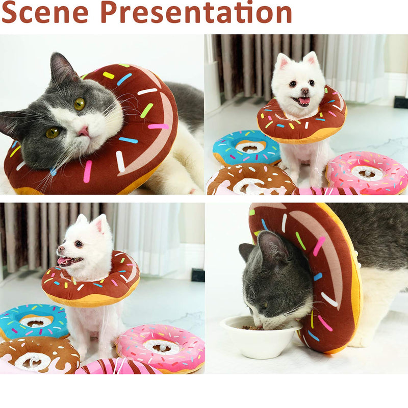 URBEST Cat Cone Collar Soft, Cat Donut Collar for Wound Healing, Adjustable, Brown S