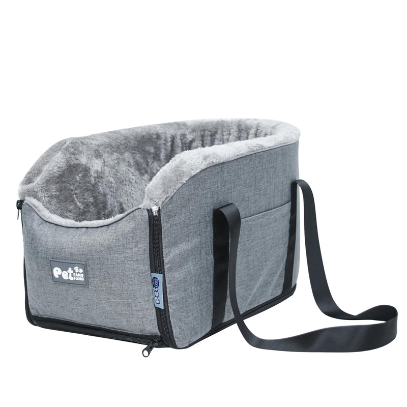 Car Seat Booster for Small Dogs and Cats – Portable Pet Travel Bag Under 30lbs, Washable Car Seat with Safety Belt and Storage Pockets (Grey) - PawsPlanet Australia
