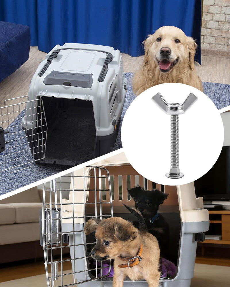 24 Sets M4 Pet Carrier Fasteners, Bolts with Butterfly Nuts for Kennels and Travel Crates, Replacement Hardware Kit for Dog and Cat Cages - PawsPlanet Australia