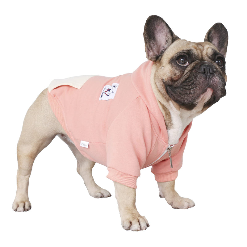 iChoue I am a French Bulldog Clothes Hoodies for Dogs Puppy Frenchie Pug English Boston Terrier Bully Pitbull Sweatshirt Sweater Clothing Cold Weather Winter Coats - Peach/Medium Classic Hoodie Peach Medium ( 15 - 25 lbs ) - PawsPlanet Australia